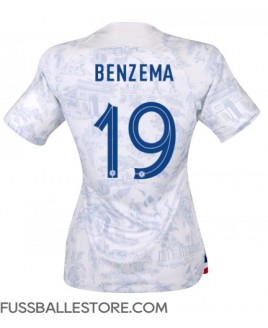 Günstige Frankreich Karim Benzema #19 Auswärtstrikot Damen WM 2022 Kurzarm